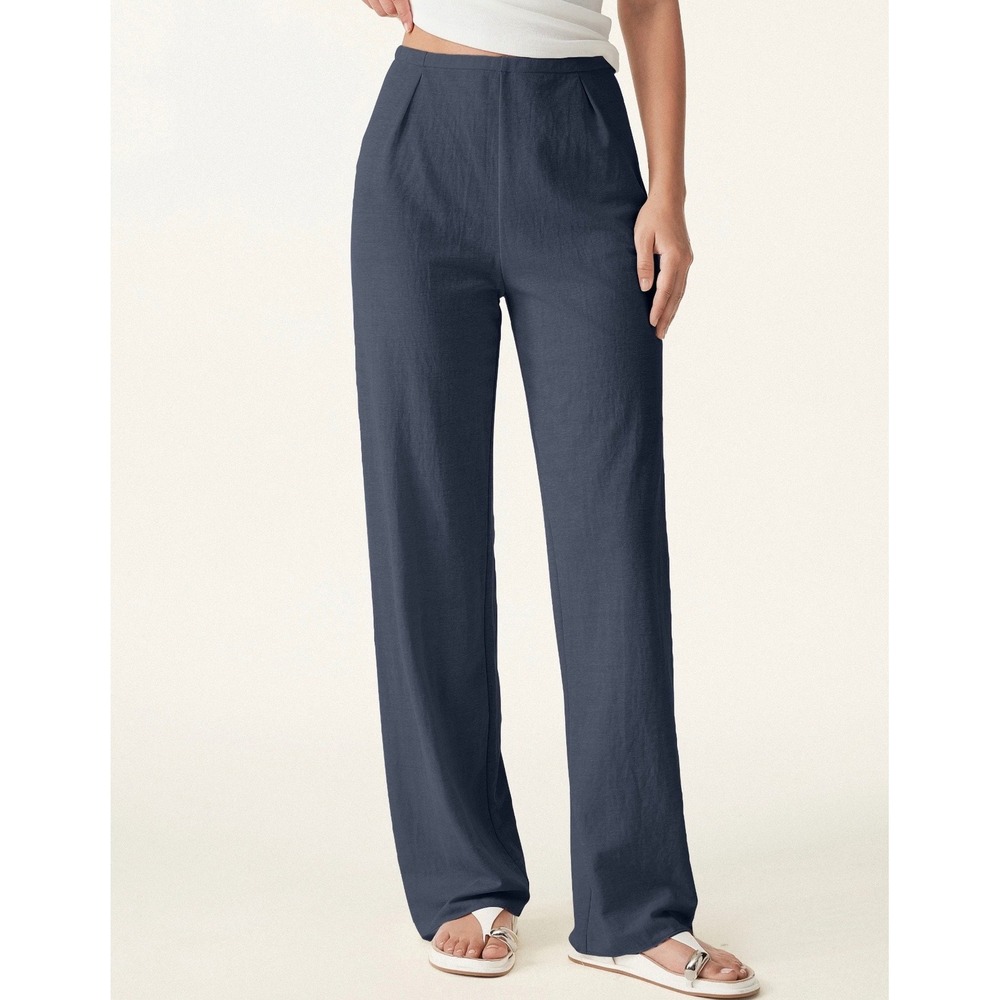 OGL Cotton Linen Wrinkle-resistant Cotton-linen Mid Rise Straight Leg Pant M NWT